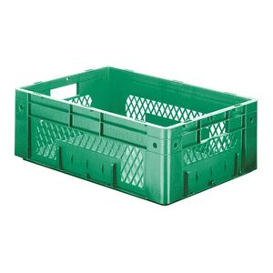 Zware transportkrat Euronorm plastic bak, krat VTK1 600x400x210 groen