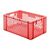 Transportkrat Euronorm plastic bak, krat TK1 600x400x270 rood