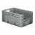 Zware transportkrat Euronorm plastic bak, krat VTK4 600x400x270 grijs