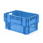 Stapelbare, nestbare transportkrat DTK1 600x400x320 blauw