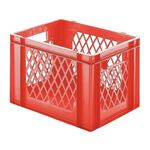 Transportkrat Euronorm plastic bak, krat TK1 400x300x270 rood