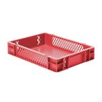 Transportkrat Euronorm plastic bak, krat TK1 400x300x75 rood