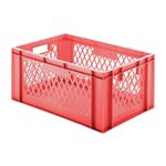 Transportkrat Euronorm plastic bak, krat TK1 600x400x270 rood