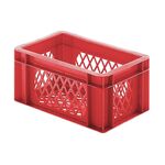 Transportkrat Euronorm plastic bak, krat TK2 300x200x145 rood