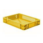 Transportkrat Euronorm plastic bak, krat TK2 400x300x75 geel