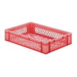 Transportkrat Euronorm plastic bak, krat TK2 600x400x120 rood