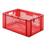 Transportkrat Euronorm plastic bak, krat TK2 600x400x270 rood