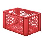 Transportkrat Euronorm plastic bak, krat TK2 600x400x320 rood