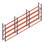 Voordeelrij bandenstelling grootvak AR 2500x6240x400mm (hxbxd) 3 secties 4 niveaus Antraciet