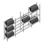 Voordeelrij bandenstelling Medium Duty 2000x4000x600 4 secties 3 niveaus