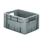 Zware transportkrat Euronorm plastic bak, krat VTK0 400x300x210 grijs