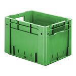 Zware transportkrat Euronorm plastic bak, krat VTK0 400x300x270 groen