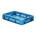 Zware transportkrat Euronorm plastic bak, krat VTK1 600x400x120 blauw