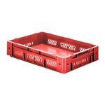 Zware transportkrat Euronorm plastic bak, krat VTK1 600x400x120 rood