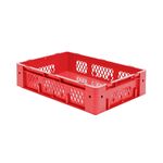 Zware transportkrat Euronorm plastic bak, krat VTK1 600x400x145 rood