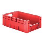 Zware transportkrat Euronorm plastic bak, krat VTK4 600x400x210 rood