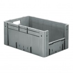 Zware transportkrat Euronorm plastic bak, krat VTK4 600x400x270 grijs