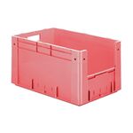 Zware transportkrat Euronorm plastic bak, krat VTK4 600x400x320 rood